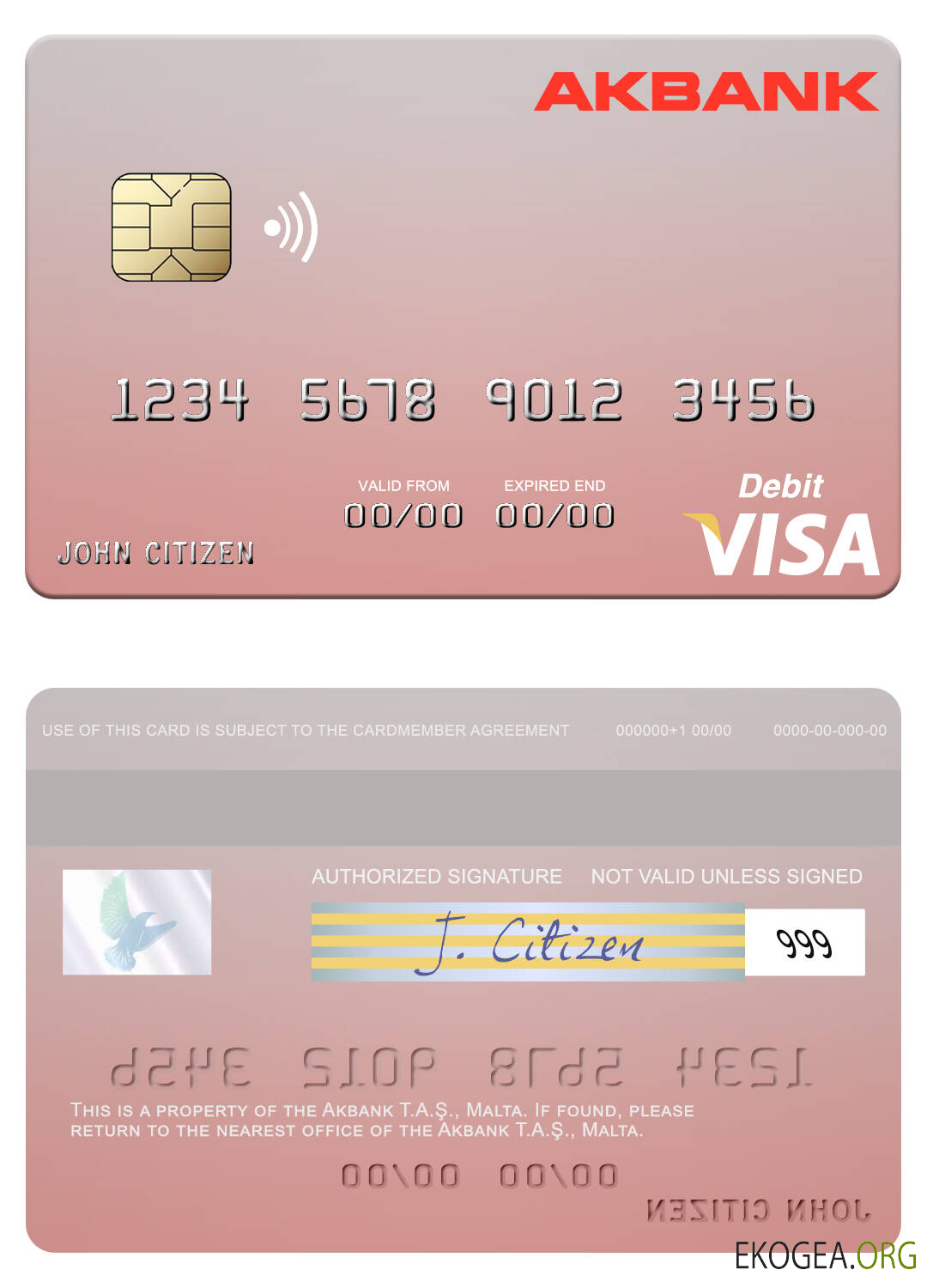 Malte Akbank T.A.Ş. carte de débit visa